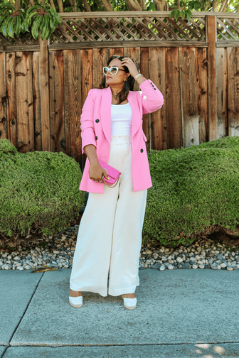 Pink April Diary - What to Wear with Wide Leg Linen Pants in Summer