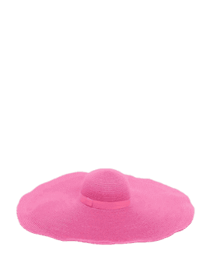 ASOS DESIGN large straw hat in hot pink 