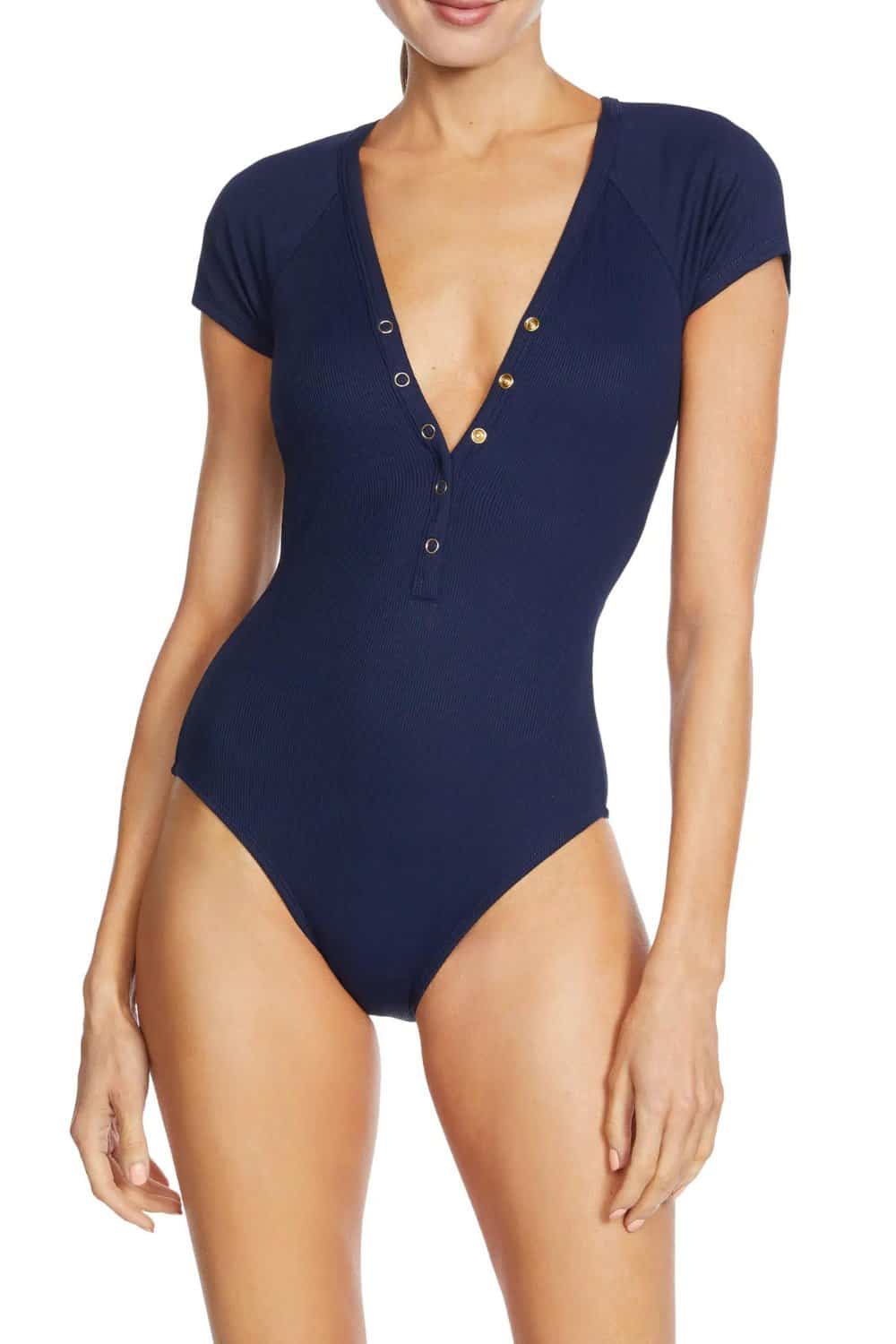 Robin Piccone Short Sleeve Swimsuit