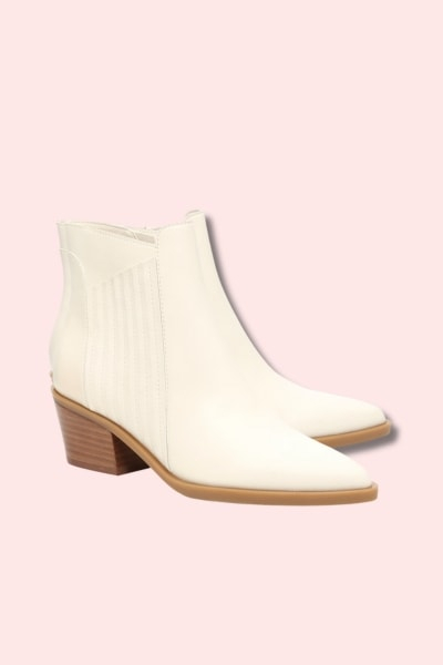 Dolce Vita White Ankle Boots