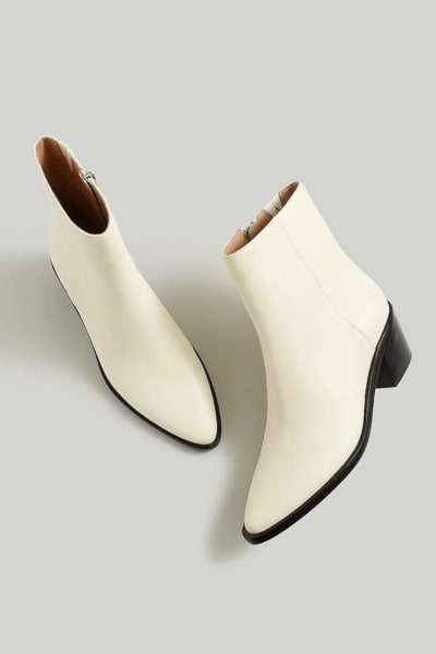 Madewell White Ankle Boots