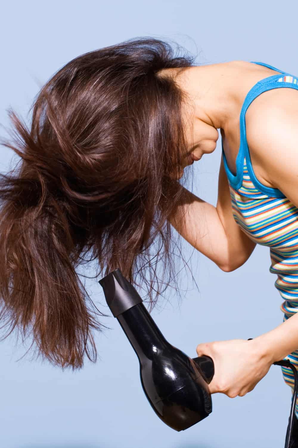 how to refresh hair after workout - cool blow dry