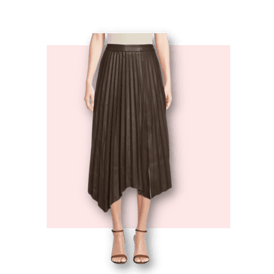 ELIE TAHARI ​Faux Leather Pleated Skirt