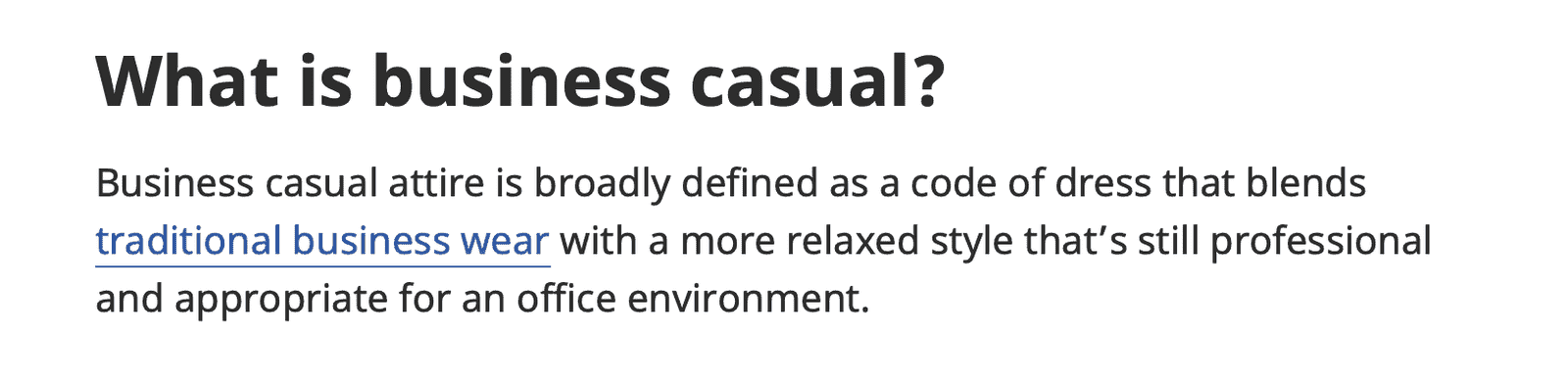 Business casual dress code definition