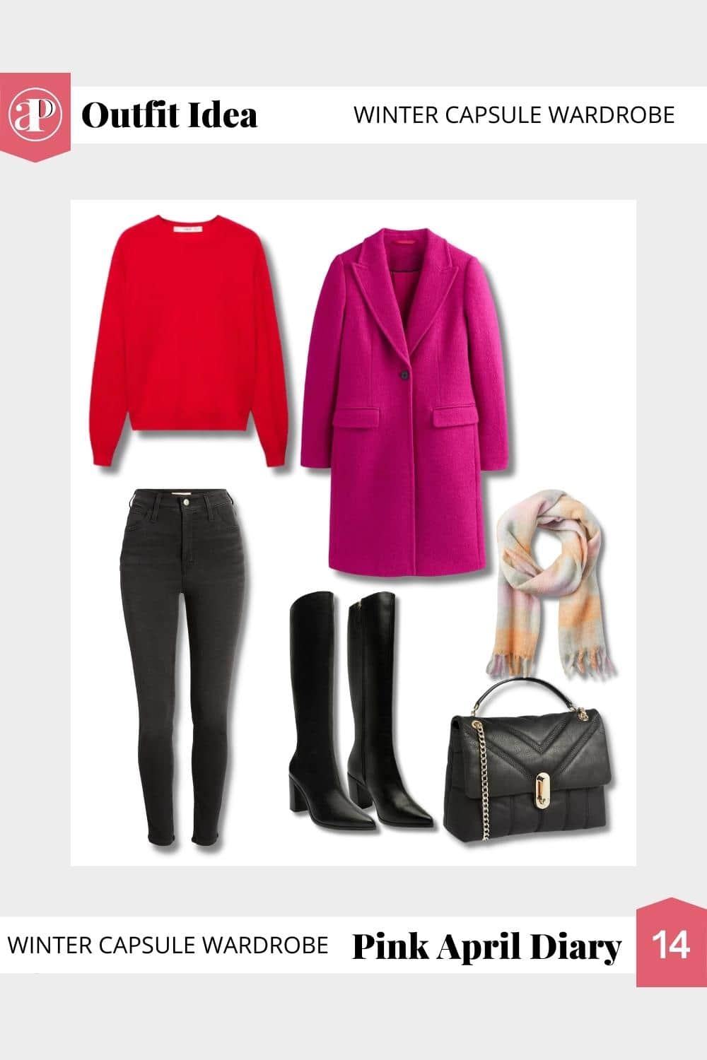 Winter Colorful Capsule - Red and Fuchsia Outfit 3
