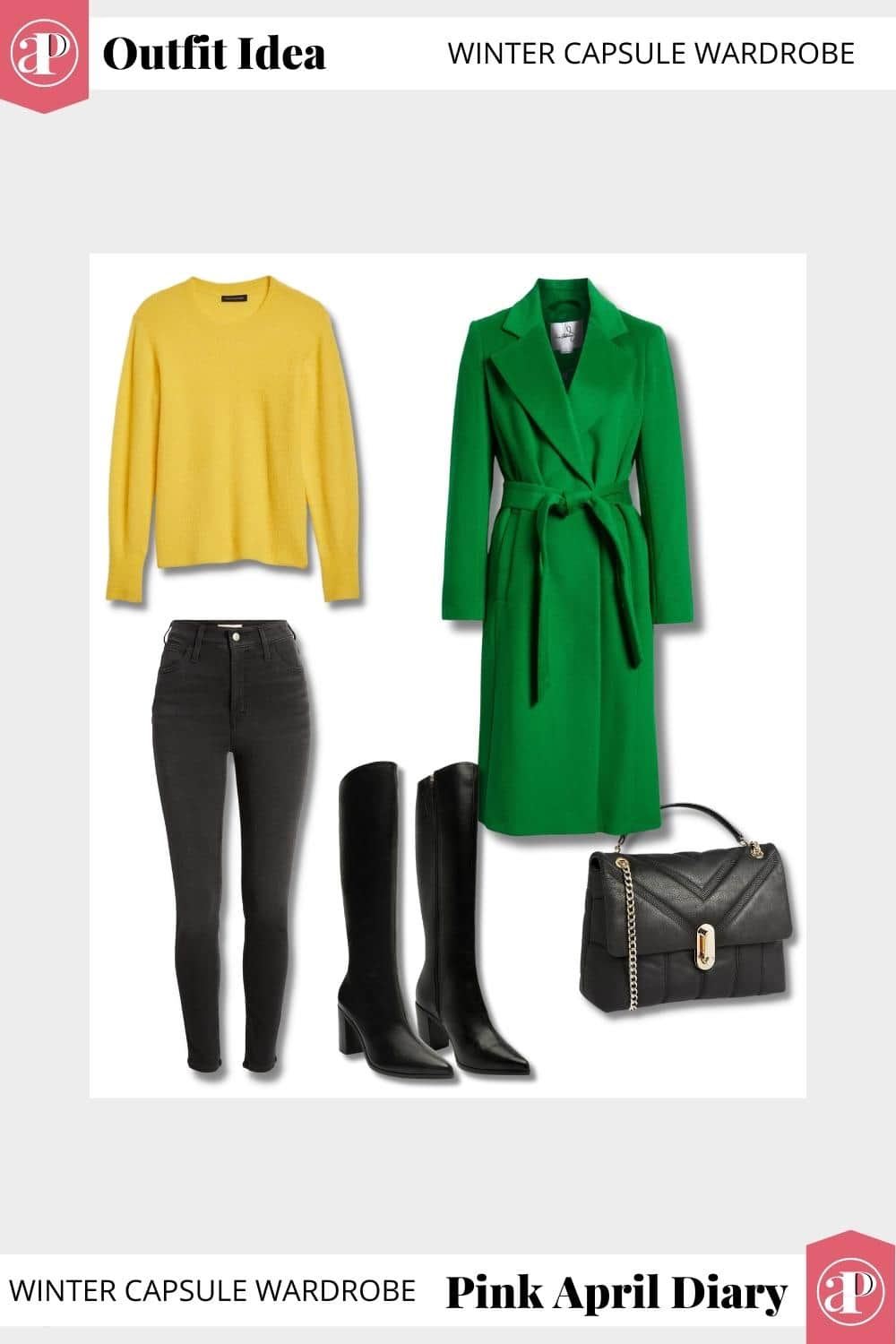 Winter Colorful Capsule - Yellow and Green Outfit 3