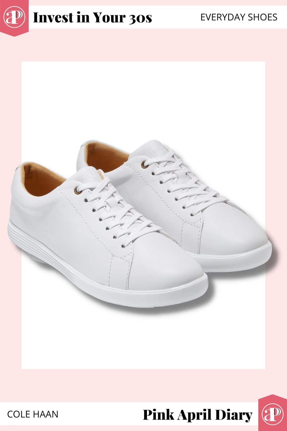 Cole Haan white leather sneakers