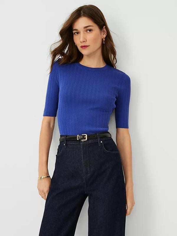 Ann Taylor Ribbed Sweater Tee