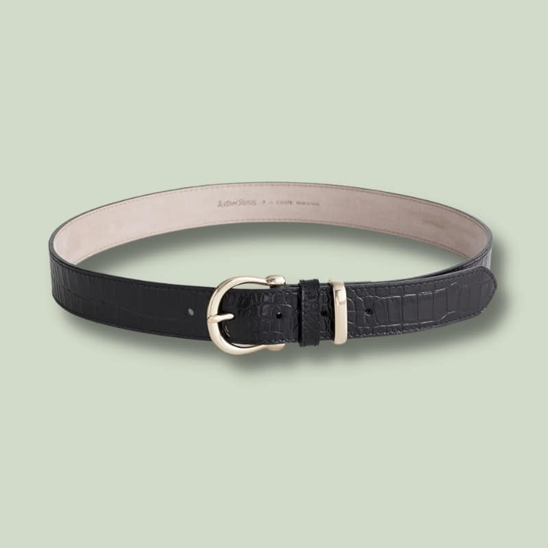& Other Stories Croc Embossed Leather Belt