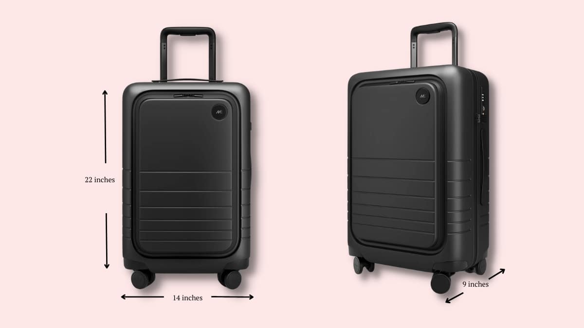 Monos Carry On pro luggage measurements