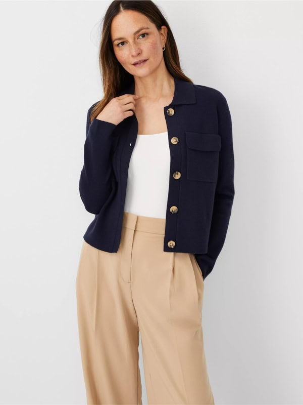 Ann Taylor Knitted Shirt Jacket