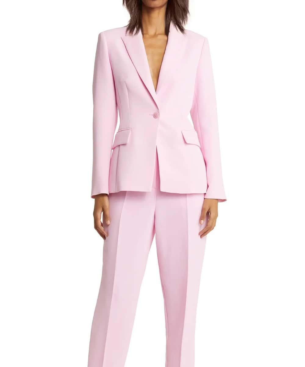 What to wear with pink blazer - pink pants