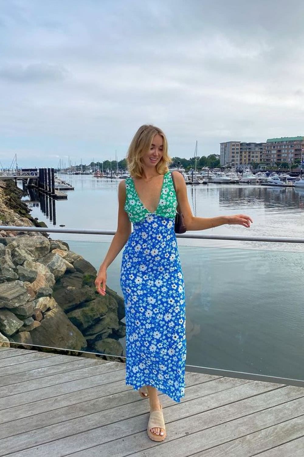 BBQ Party Outfit Floral Maxi Dress