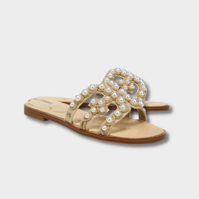 Sam Edelman Bay Imitation Pearl Cutout Slide Sandal