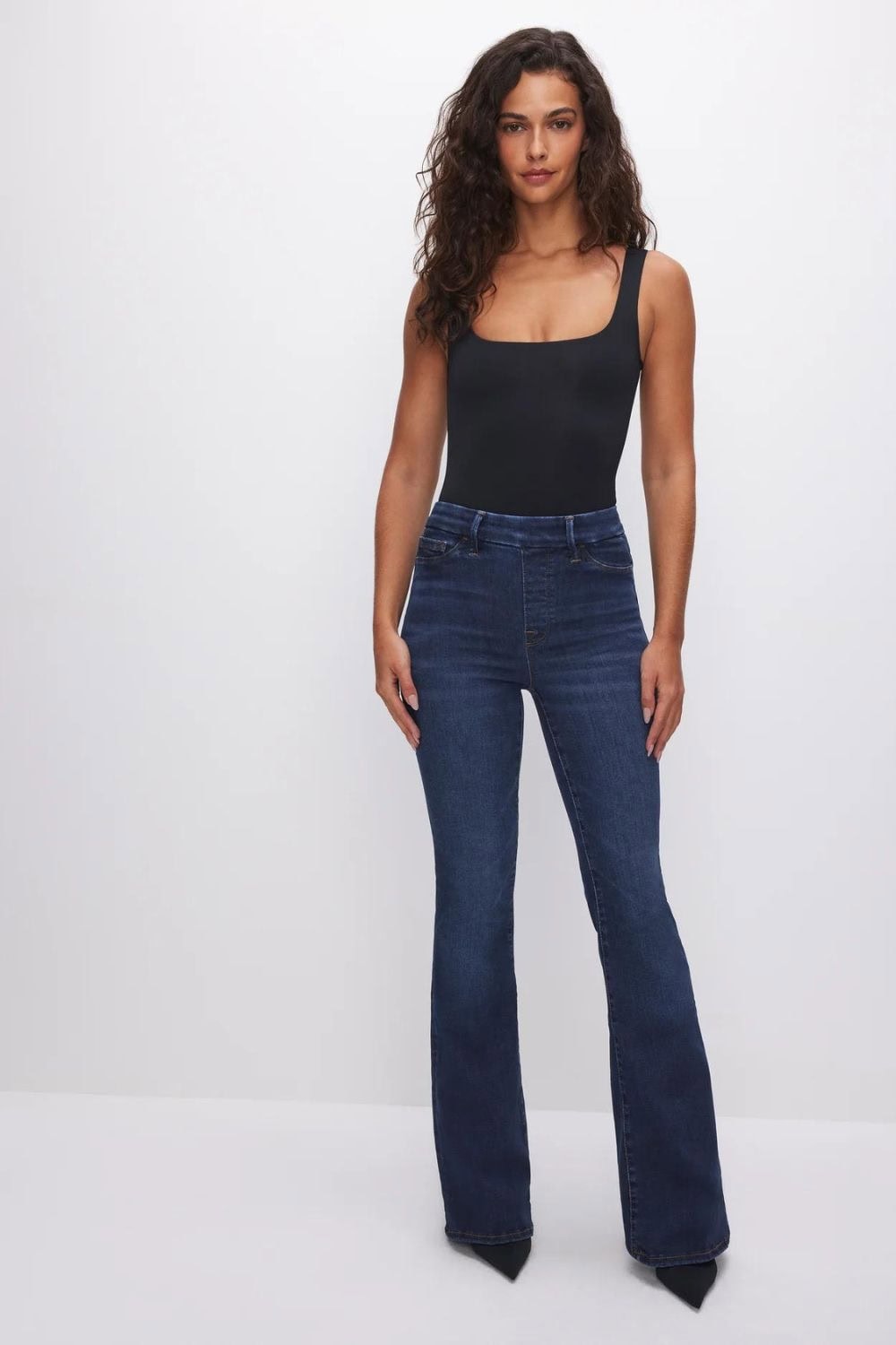 best-wrinkle-free-travel-pants-Power-Stretch-Pull-On-Flare-Jeans