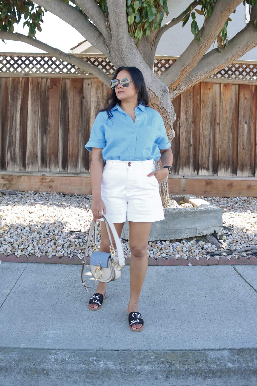 Everlane Way Hight Shorts Outfit