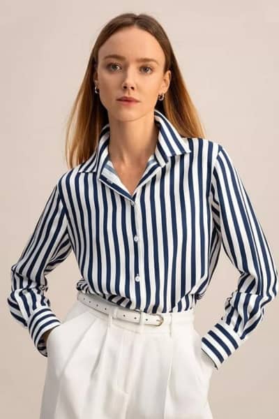Lily Silk Striped Shirt