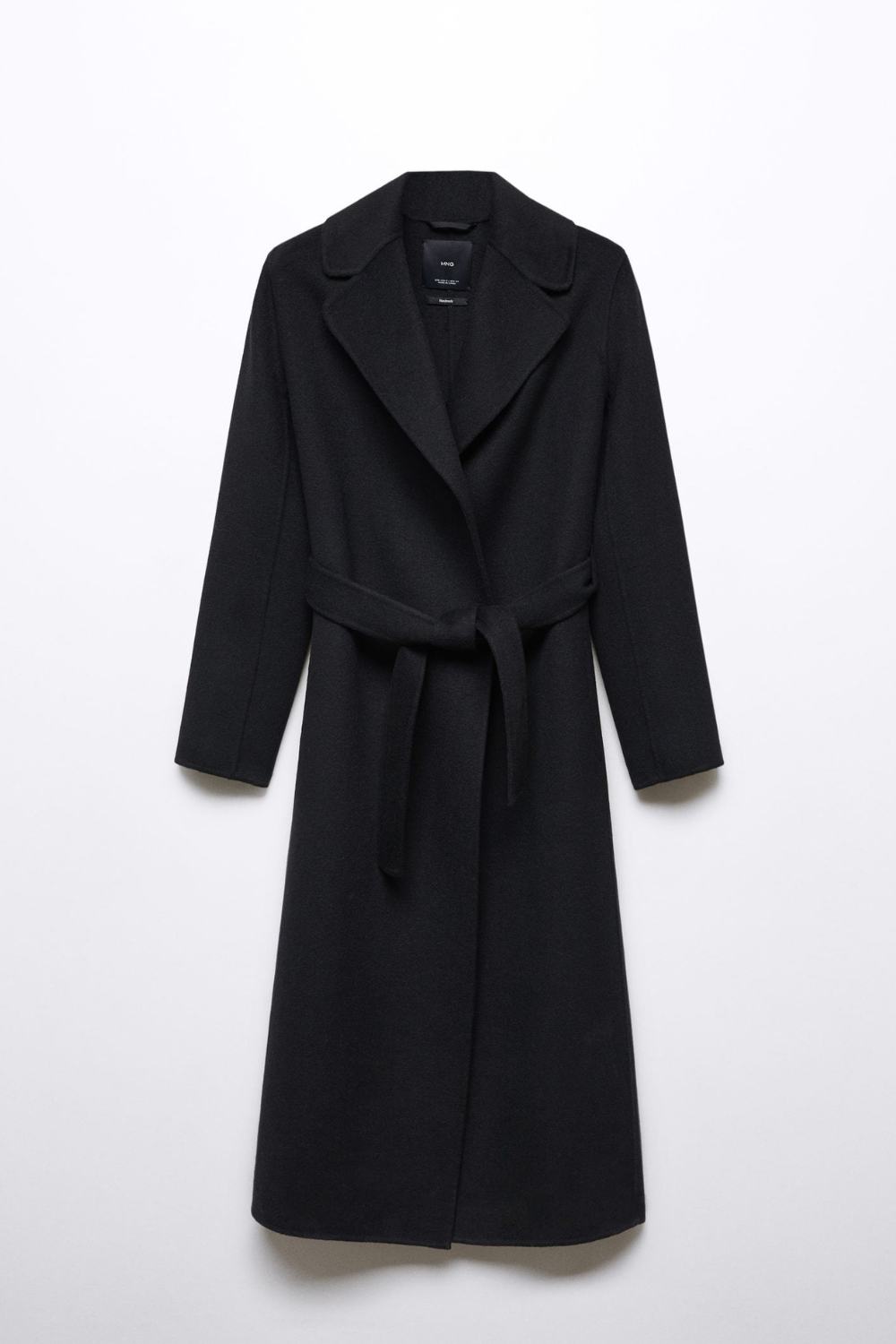Mango Black Belted Coat