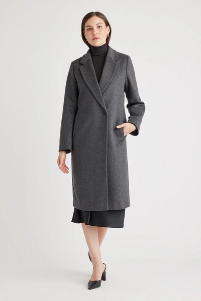 Quince Gray Wool Coat