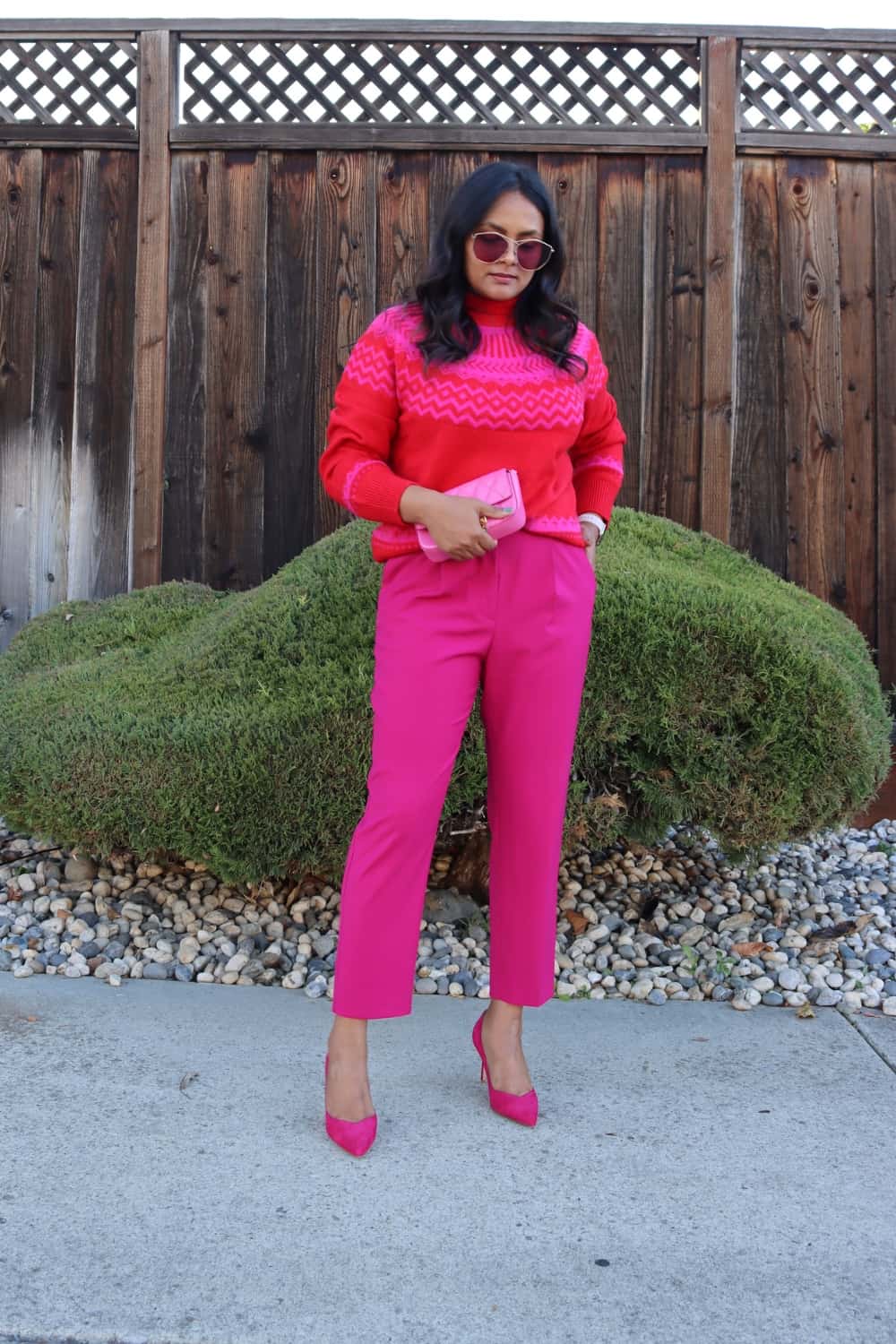 Red and Pink Pants for Holiday work party