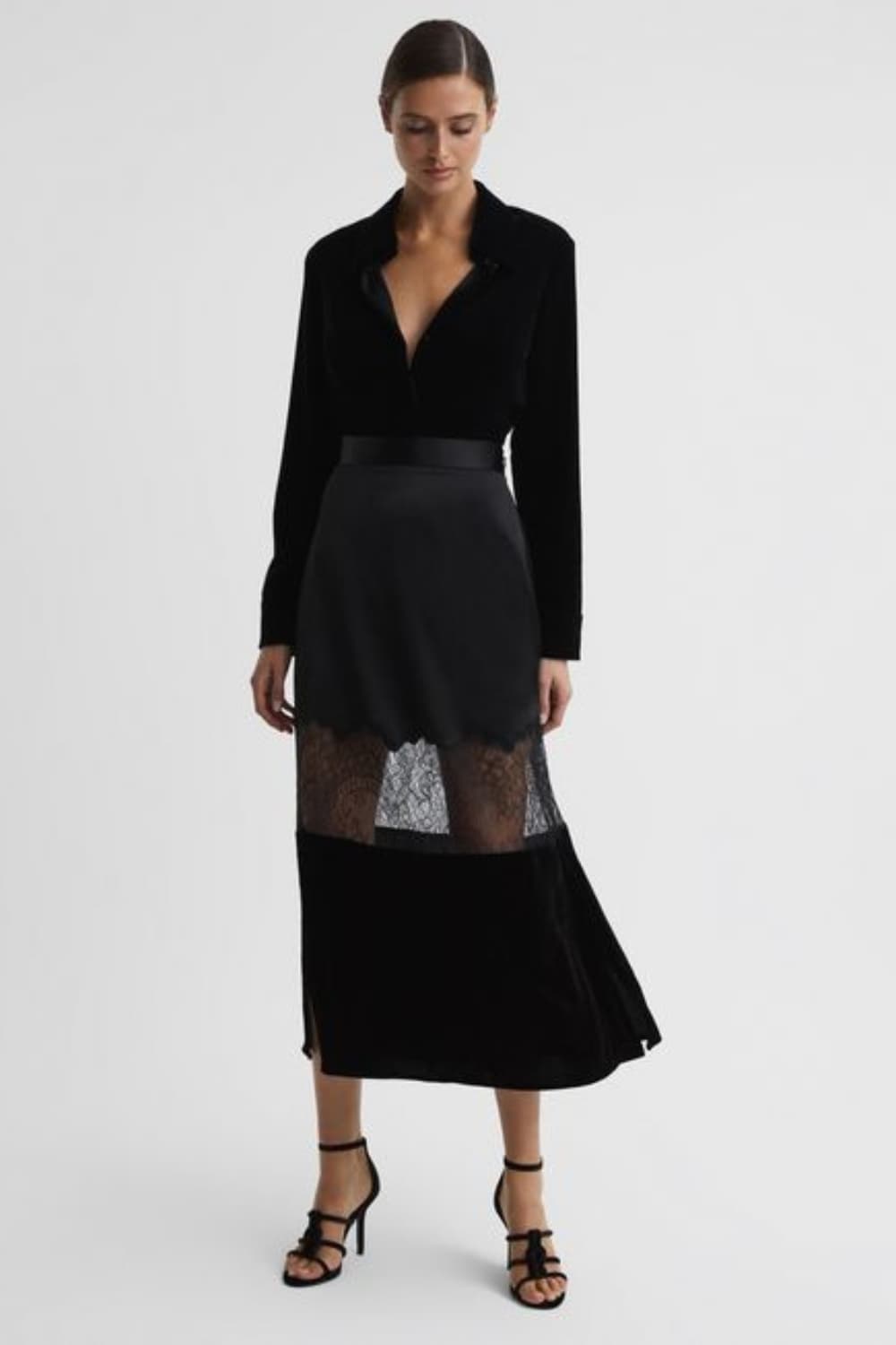 Velvet skirt and top for work dinner party