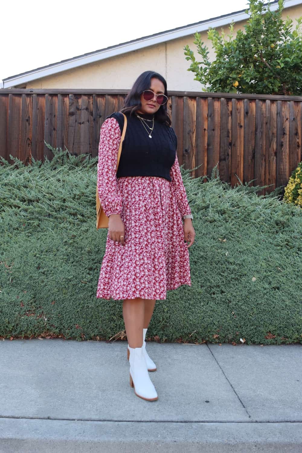 Ankle Boots with Midi Dress