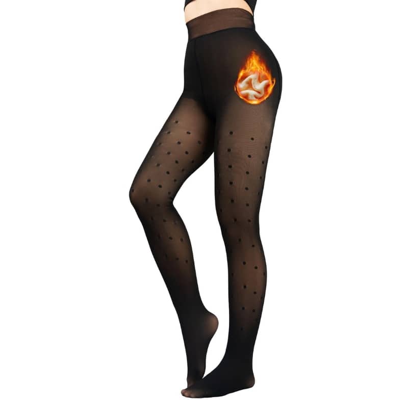 Patterned Fleece Lined Sheer Tights