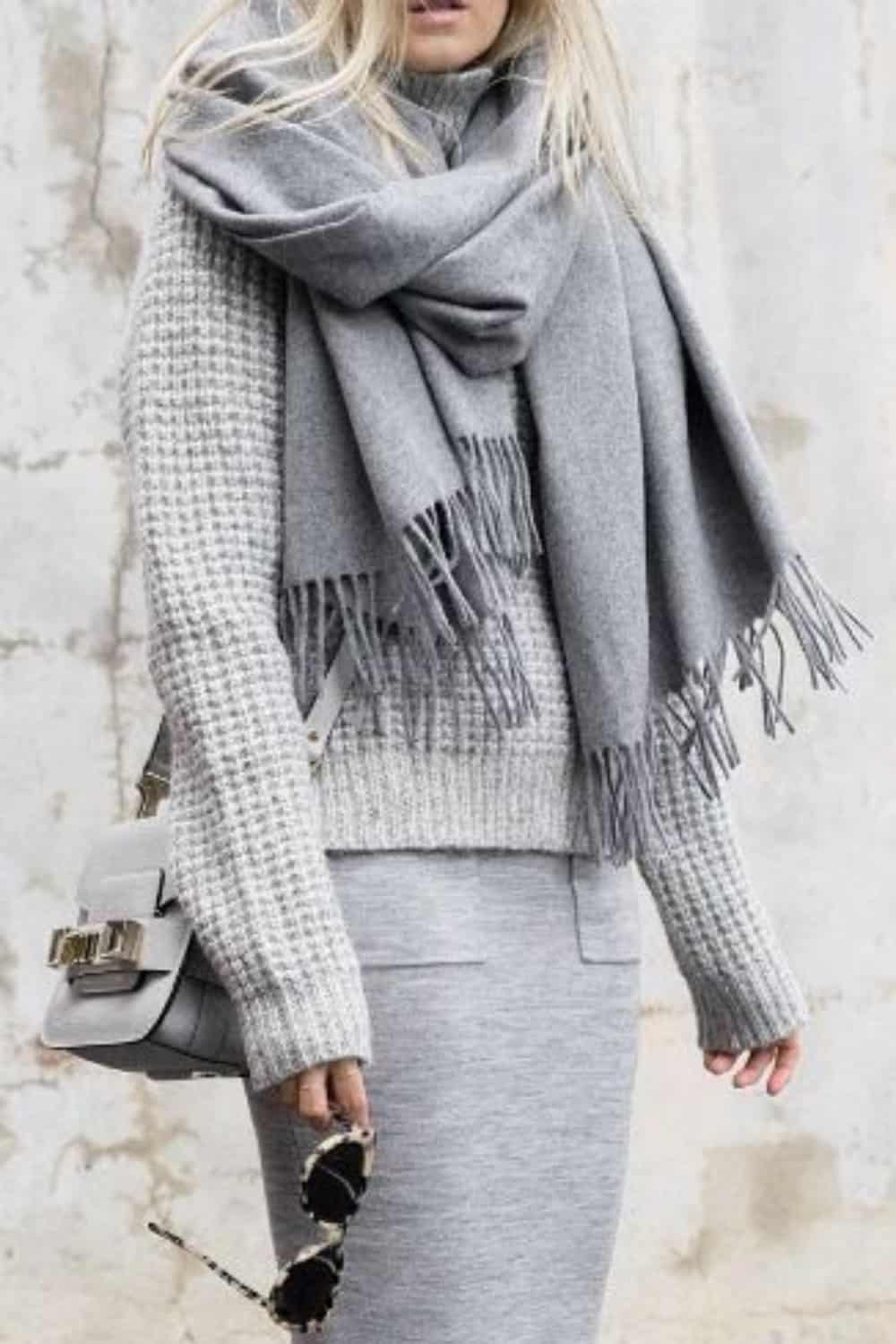 Scarves with Sweater over dress