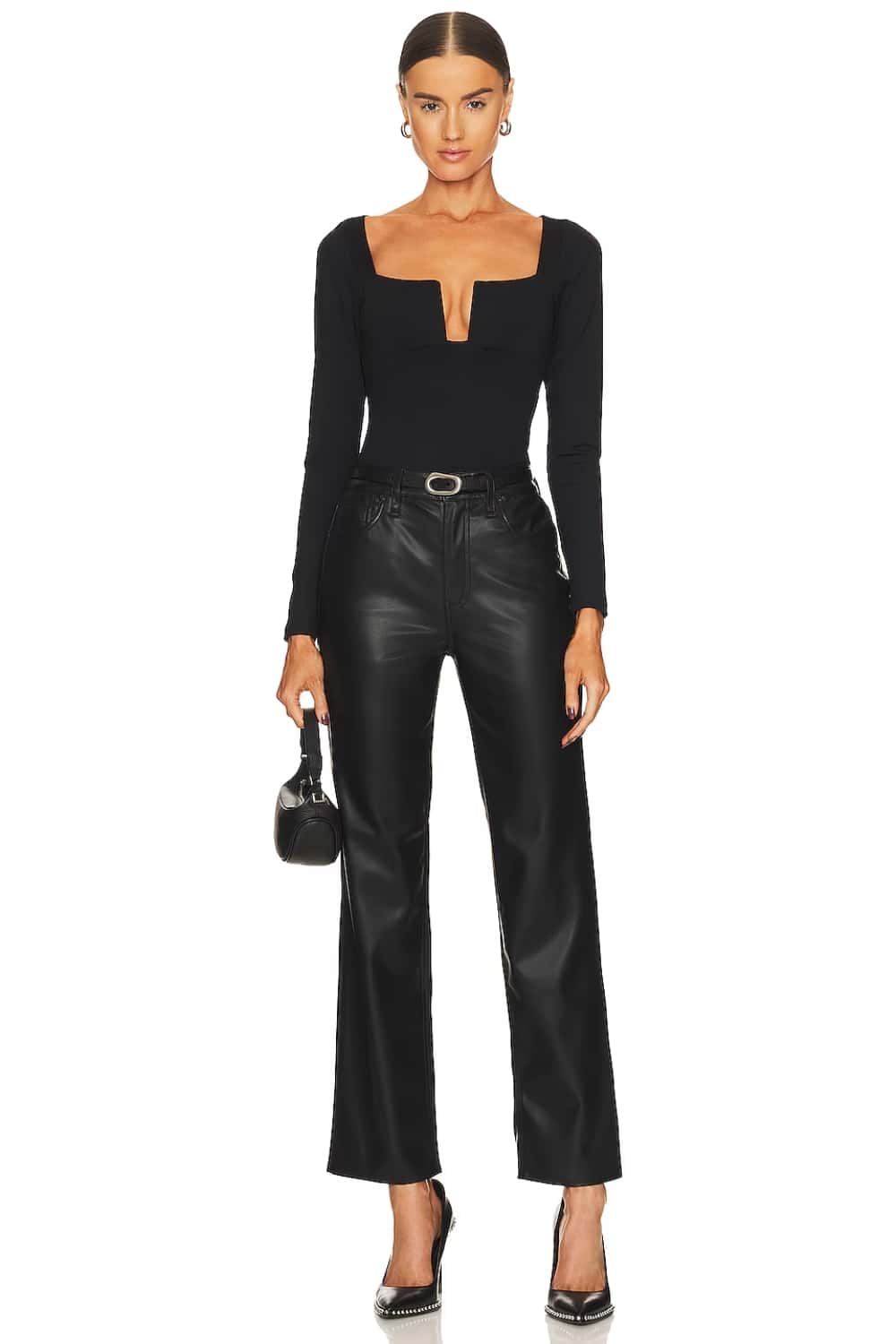 Bar outfits for ladies - Leather Pants with a Nice Top