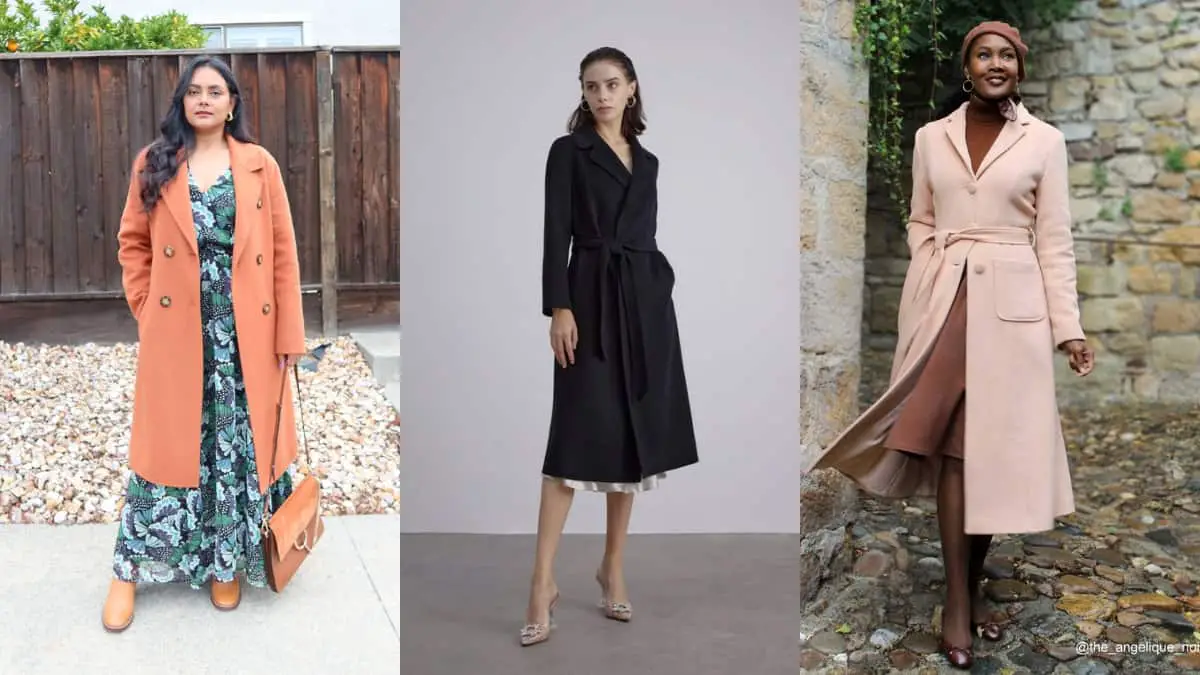 Wear belted Double Breasted Coat with Dresses
