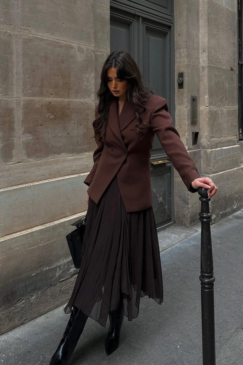 Skirt with blazer outfit