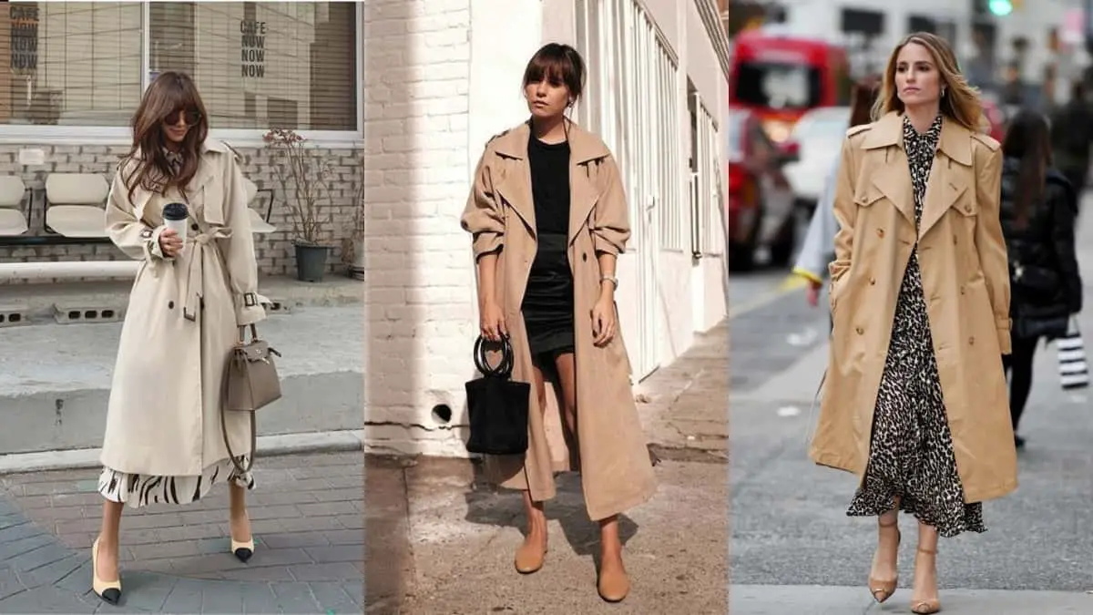Neutral Trench Coat With Dresses