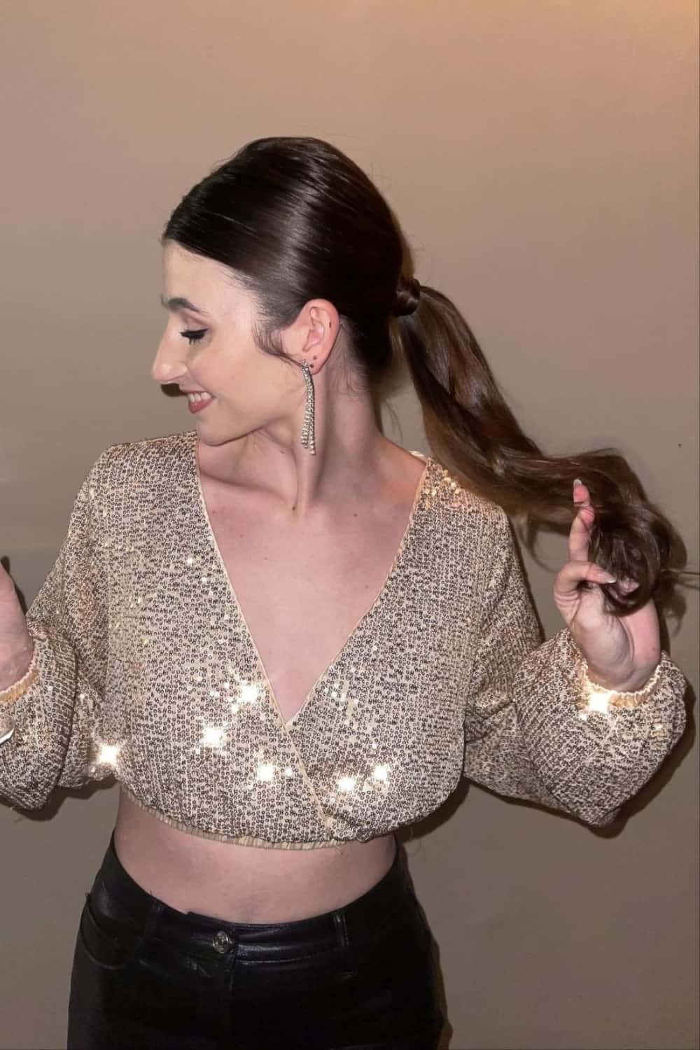 Party Hair style with an invisible ponytail tie