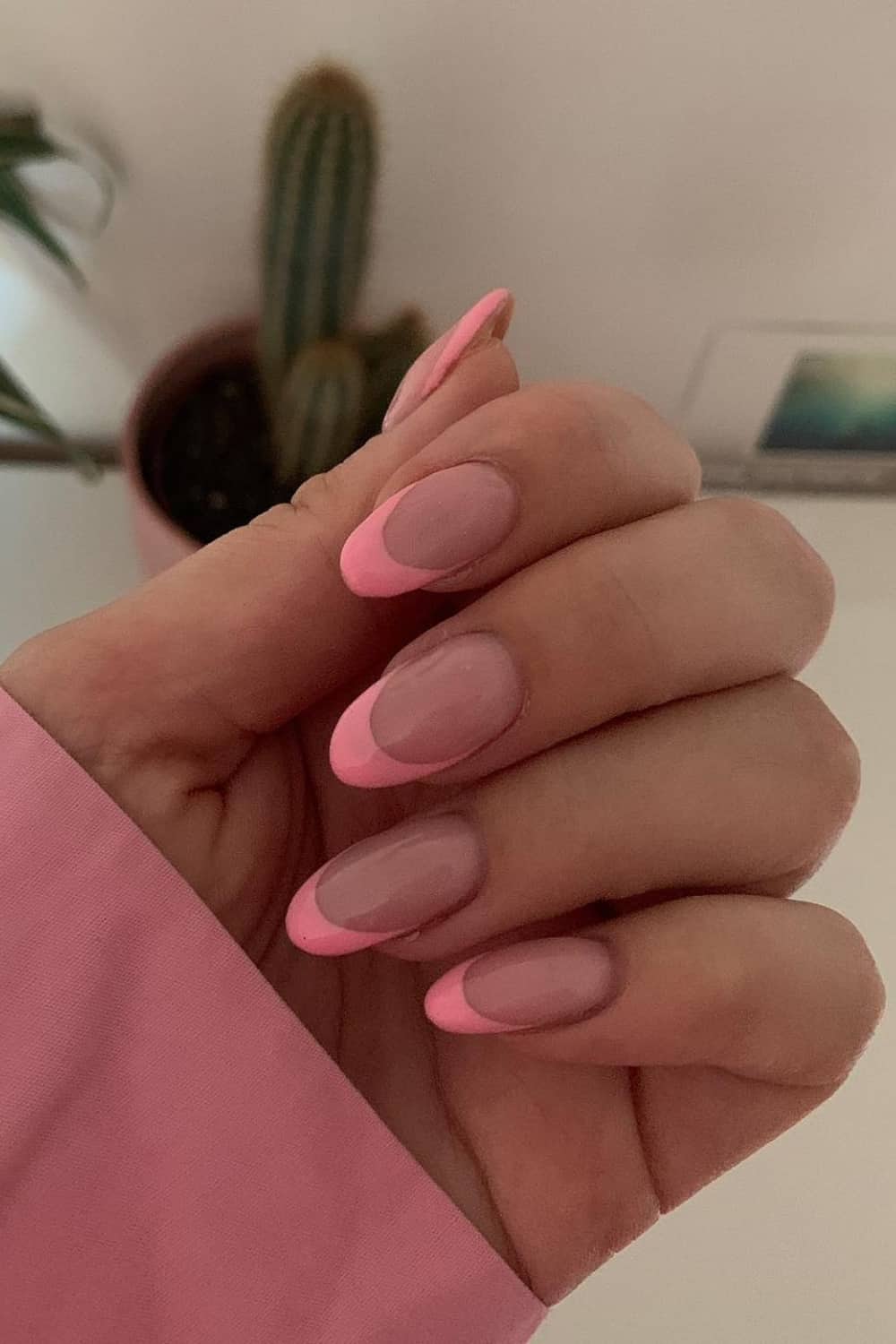 Pink Frenchies Nail Design for Short Nails