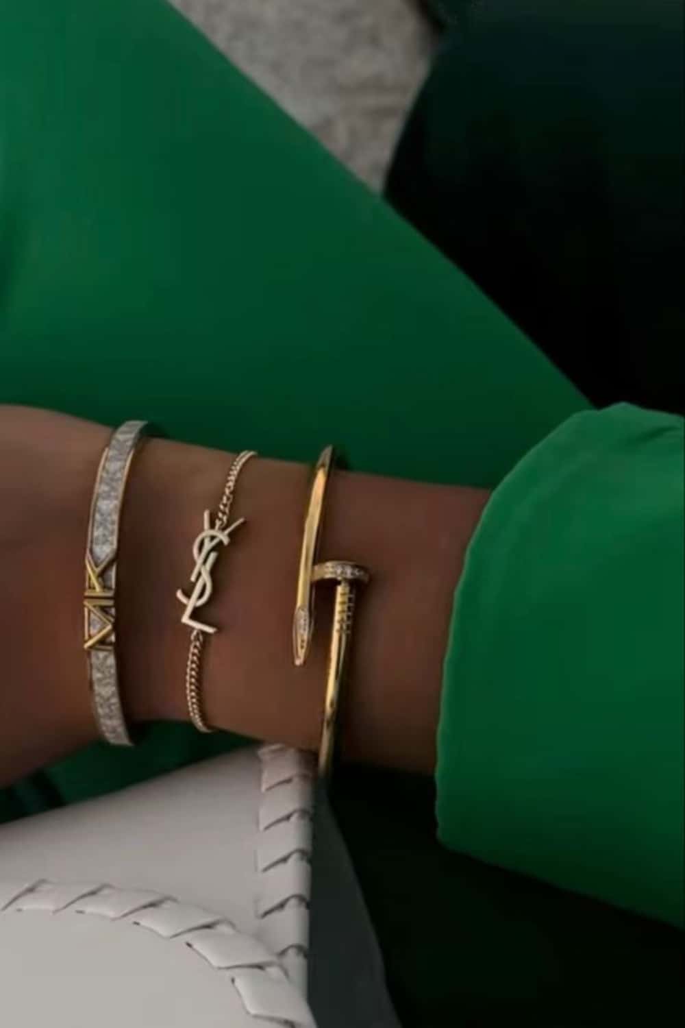 How to stack bracelets casually - pair different shapes