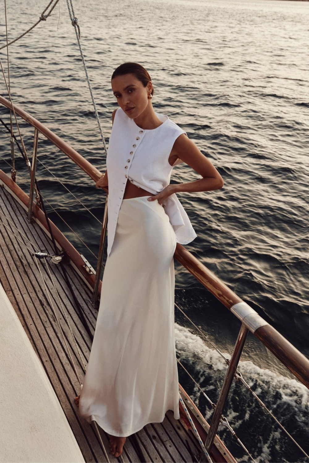what to wear on a boat cruise party - Satin Skirt With Top