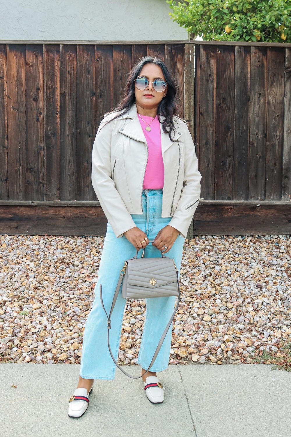 Casual Spring Outfit Ideas - With White Leather Jacket