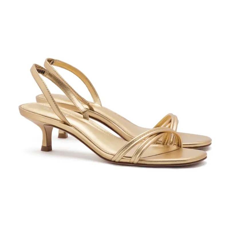 Larroudé Mini Annie Sandals in Gold