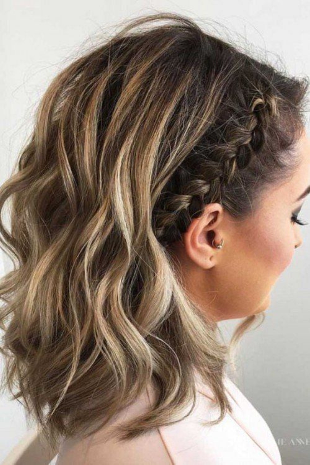One sided braid short music festival hairstyle