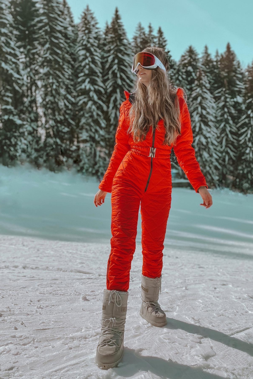 Black and White Ski Suit - red Ski Suit With Snow Boots