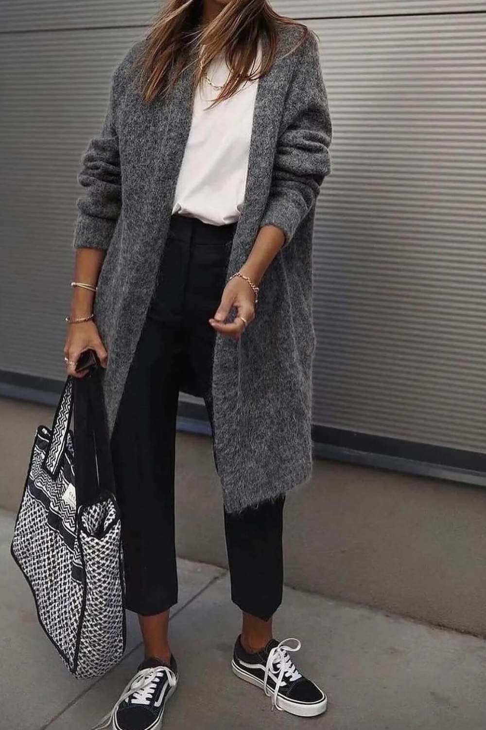 Sporty Work Outfits - Long Cardigan