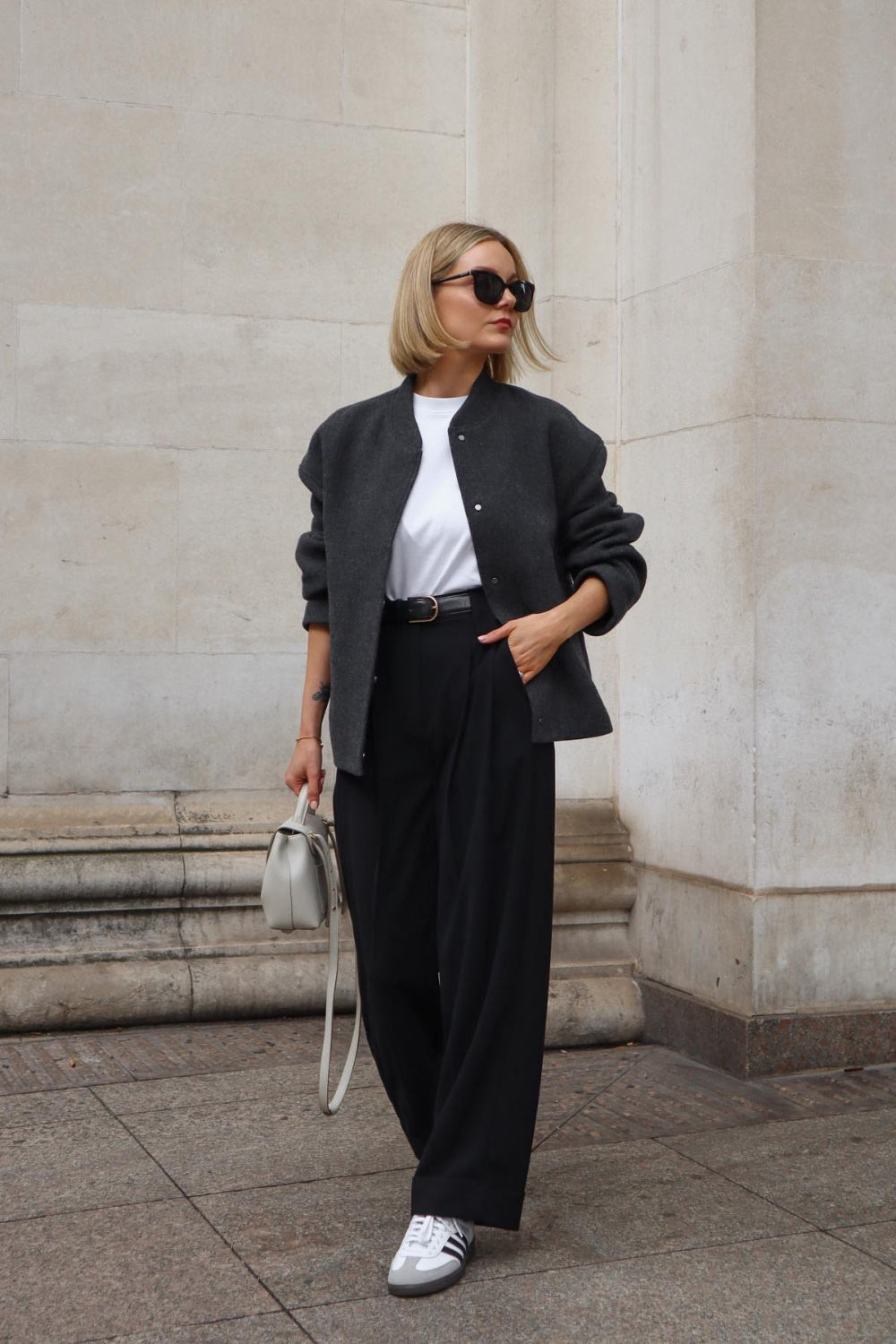 Bomber jacket outfit with trouser and tshirt