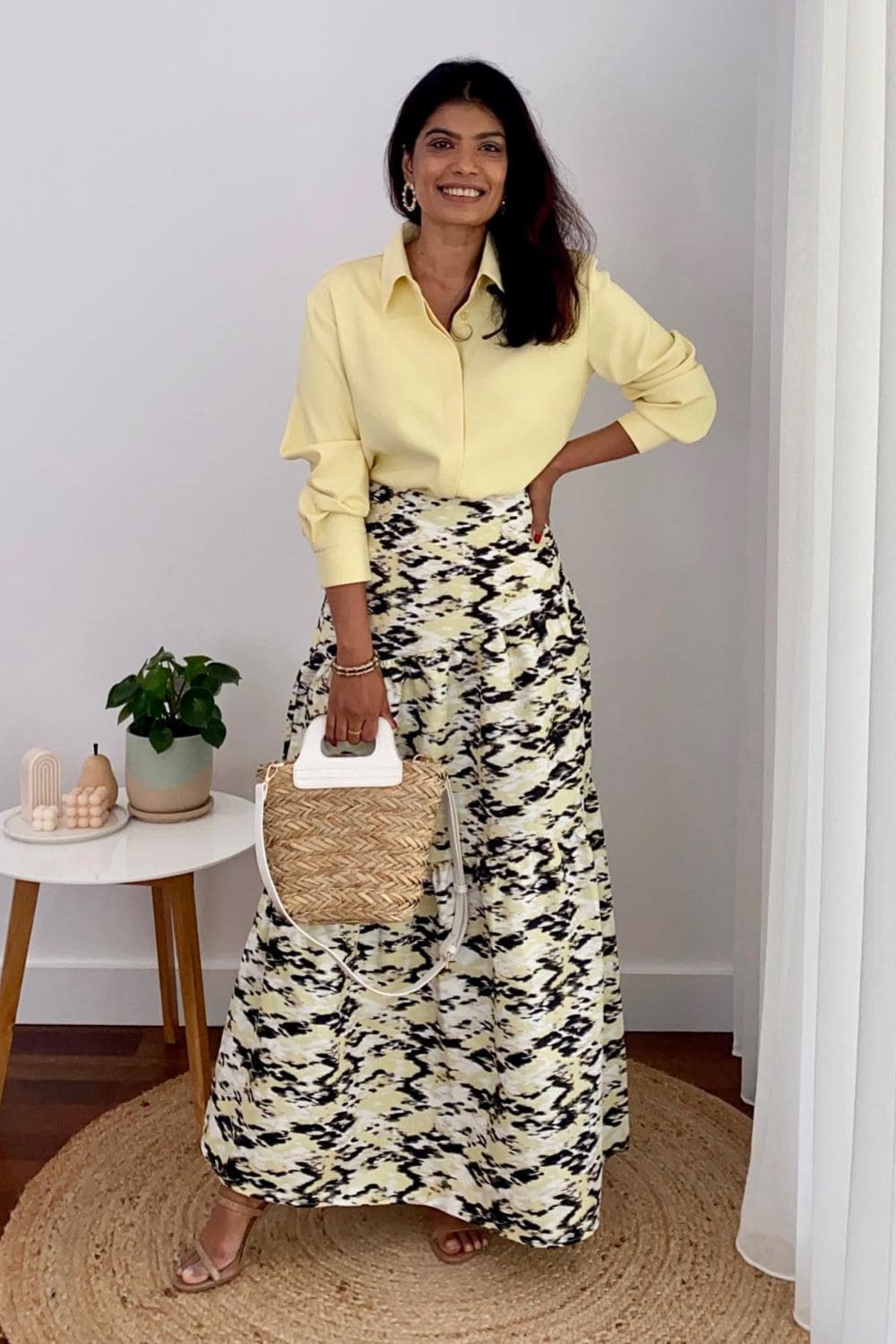 How to style maxi skirt with patterned maxi skirt