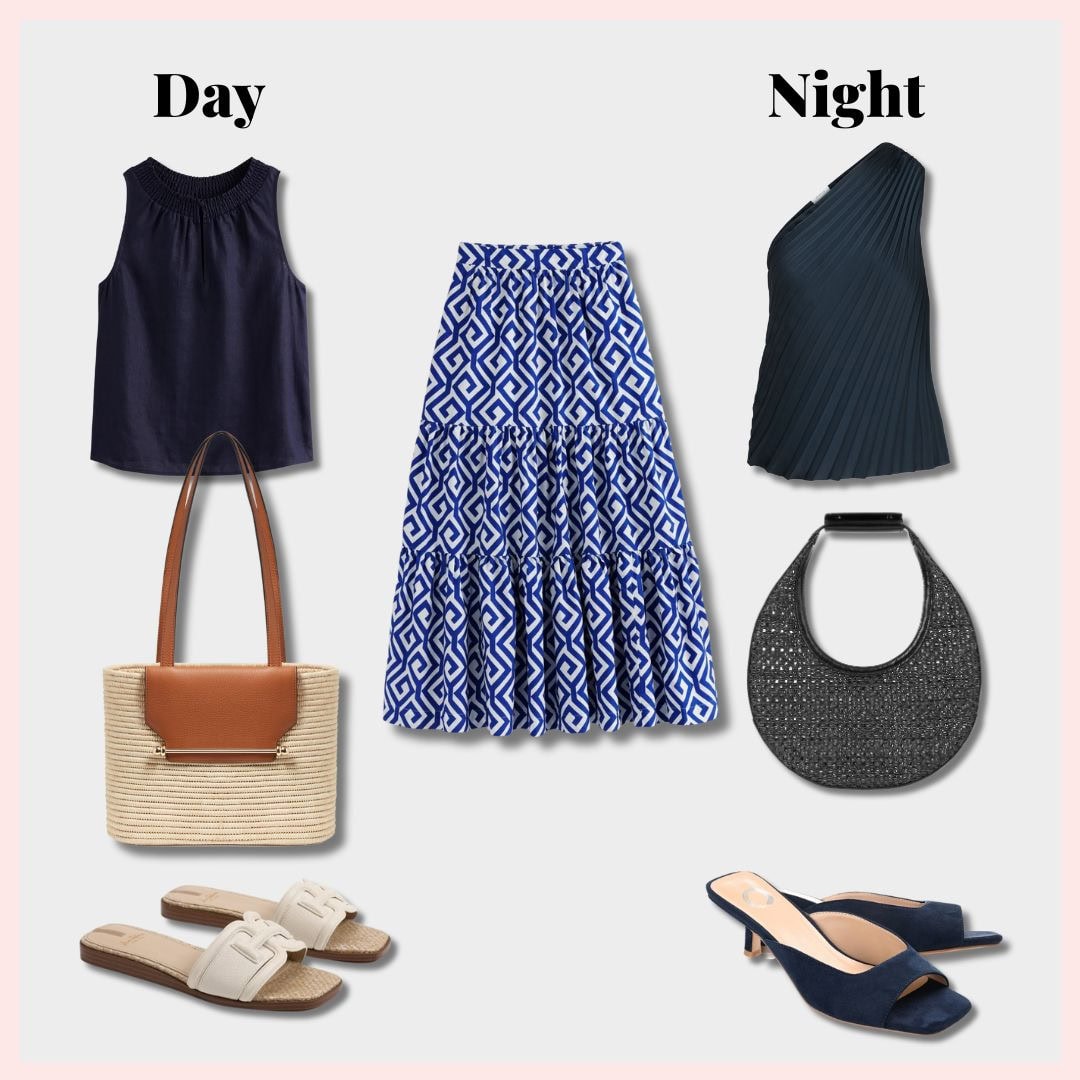 Printed Skirt Styled Day And Night