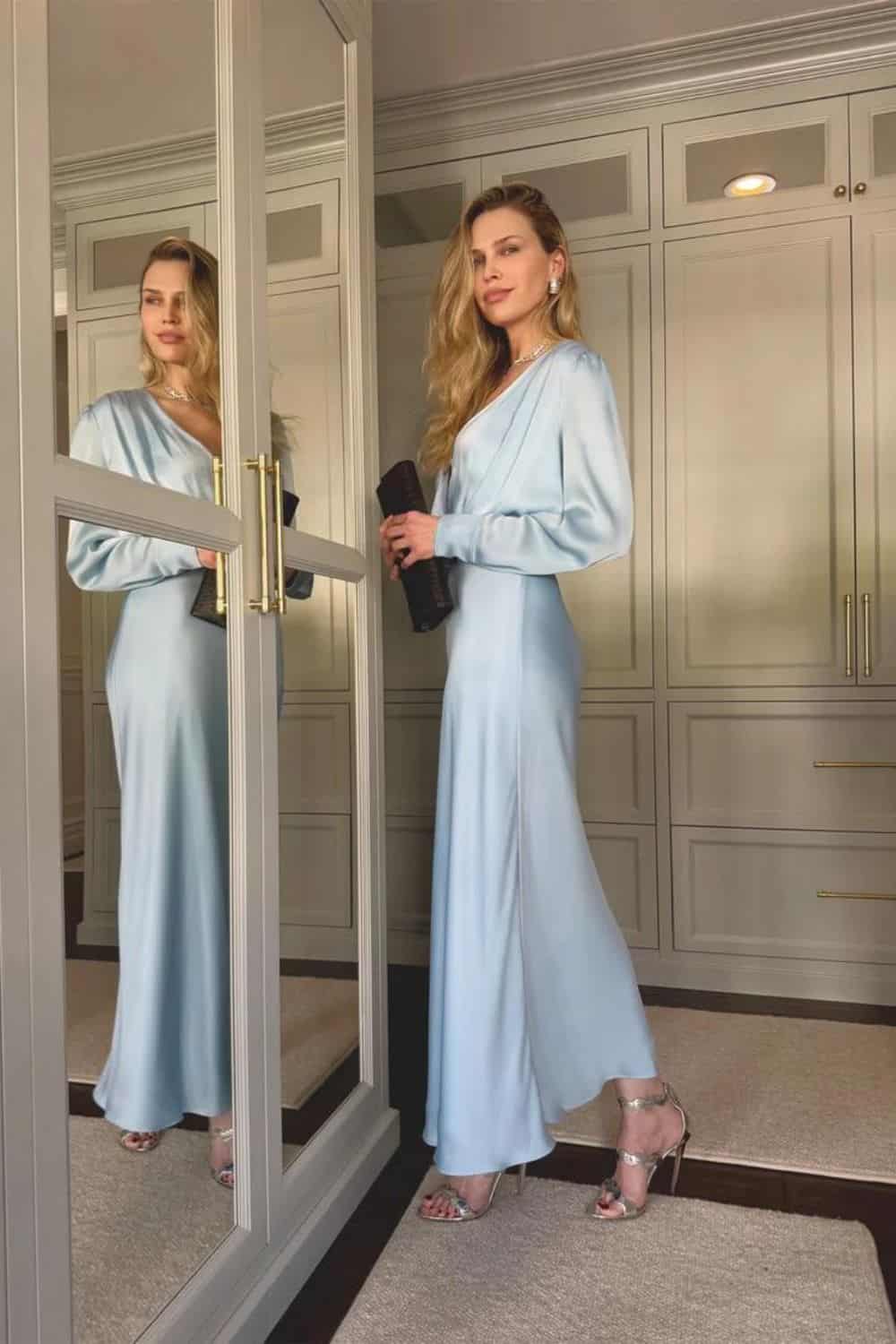 What to wear to opera with long sleeve satin dress