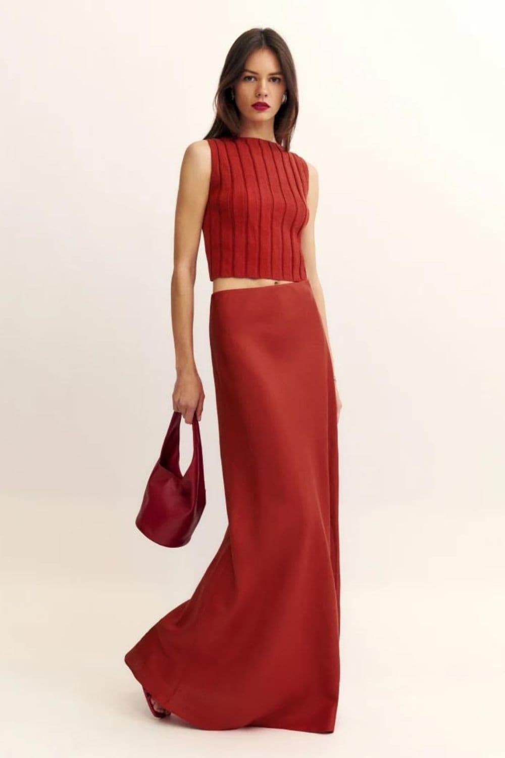 What to wear to opera with Long linen Skirt + High Neck Tank