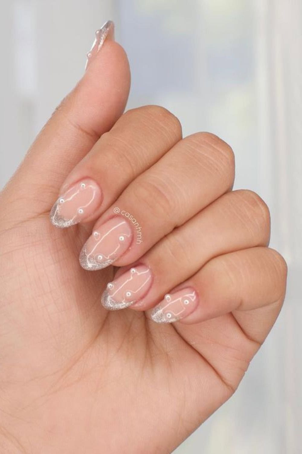 Classy nail designs Beach Pearls