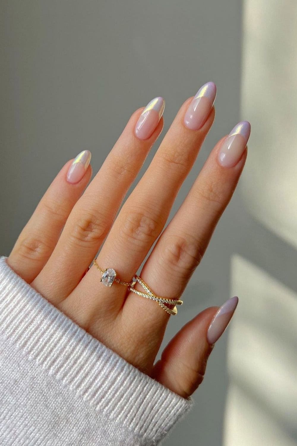 Classy nail designs Chrome French