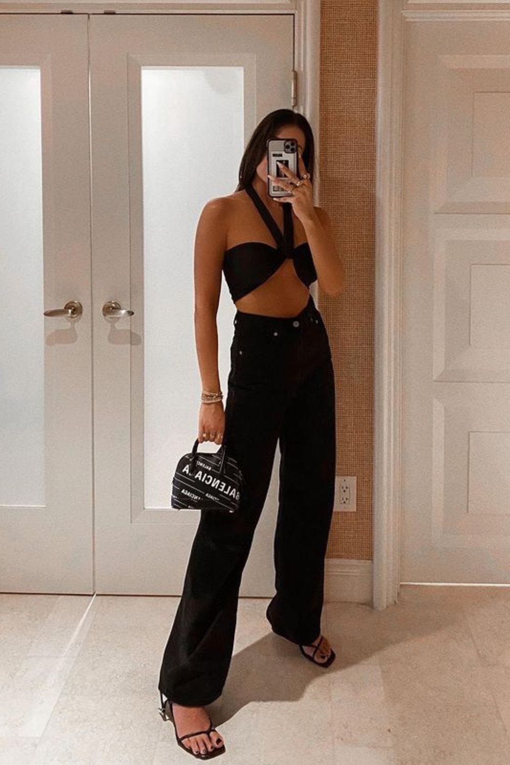what-to-wear-to-vegas-High-Waisted-Jeans-Black-Halter
