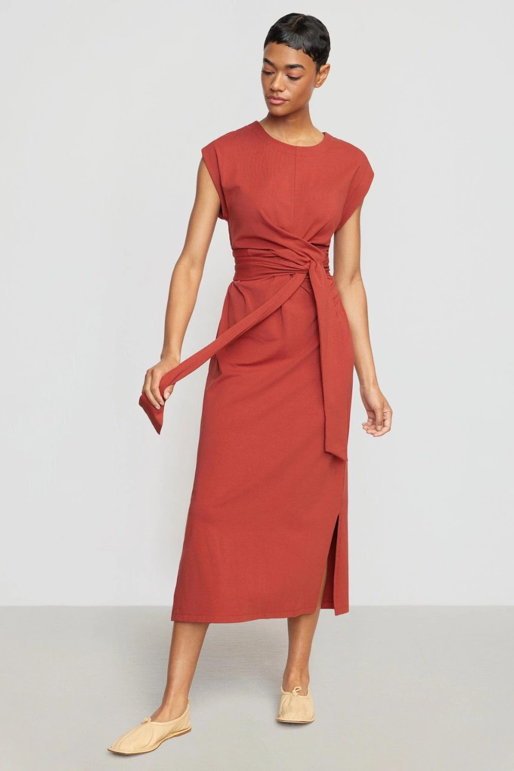 Modern Citizen Tie-Front Midi Dress